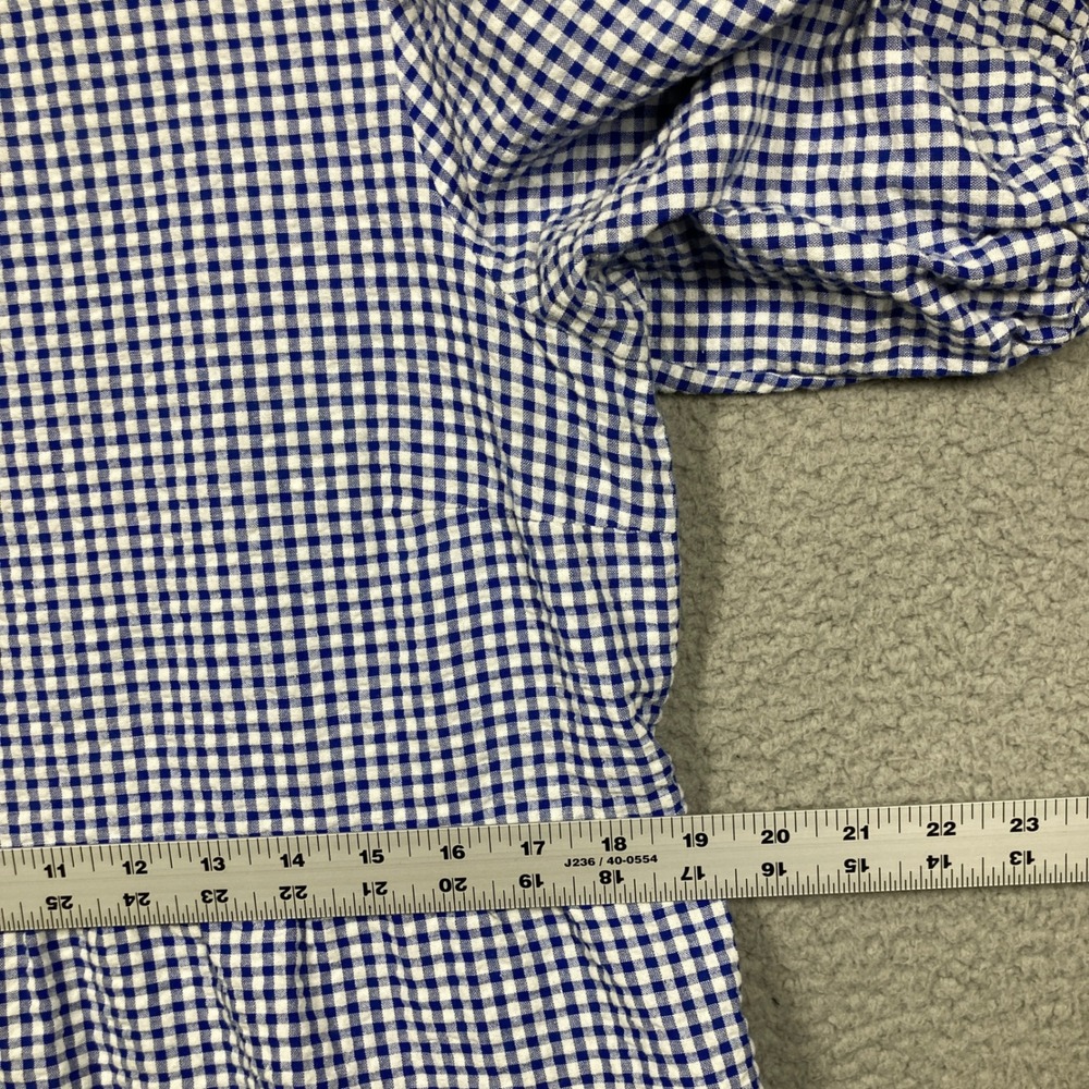 Old Navy Midi Dress Womens Large Blue Gingham Puff Sleeve Tiered Dorothy Cottage - Picture 4 of 11